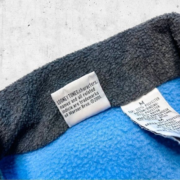 Vtg 90s Y2K Looney Tunes Tweety Bird 1/4 Zip Fleece Sweatshirt Jacket, 2001, M - Picture 8 of 8